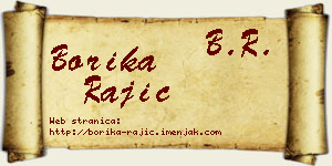 Borika Rajić vizit kartica